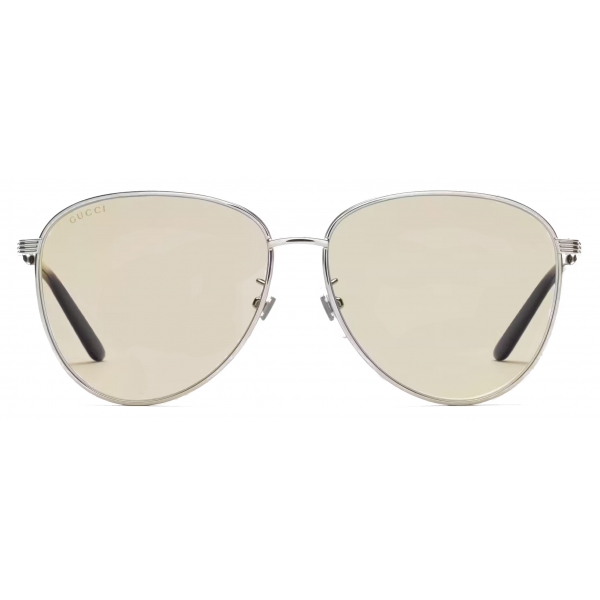  Gucci - Specialized Fit Aviator Sunglasses - Silver Yellow - Gucci Eyewear