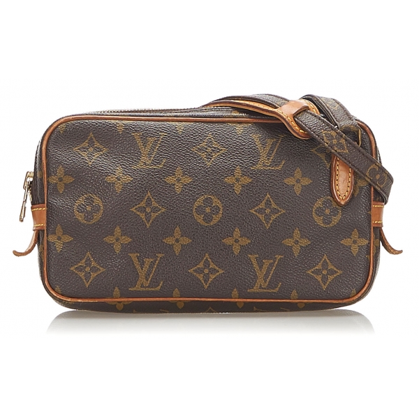 Louis Vuitton Vintage - Monogram Marly Bandouliere Brown - Canvas and Vachetta Leather Crossbody Bag - Luxury High Quality
