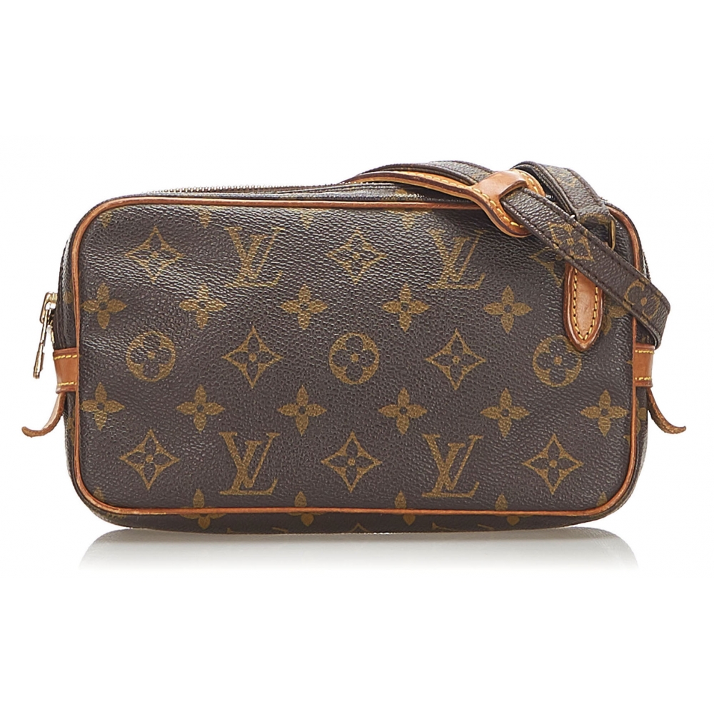 Borsellino Louis Vuitton in tela monogram e pelle marrone - to