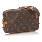 Louis Vuitton Vintage - Monogram Marly Bandouliere Brown - Canvas and Vachetta Leather Crossbody Bag - Luxury High Quality