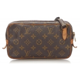 Louis Vuitton Vintage - Monogram Marly Bandouliere Brown - Canvas and Vachetta Leather Crossbody Bag - Luxury High Quality