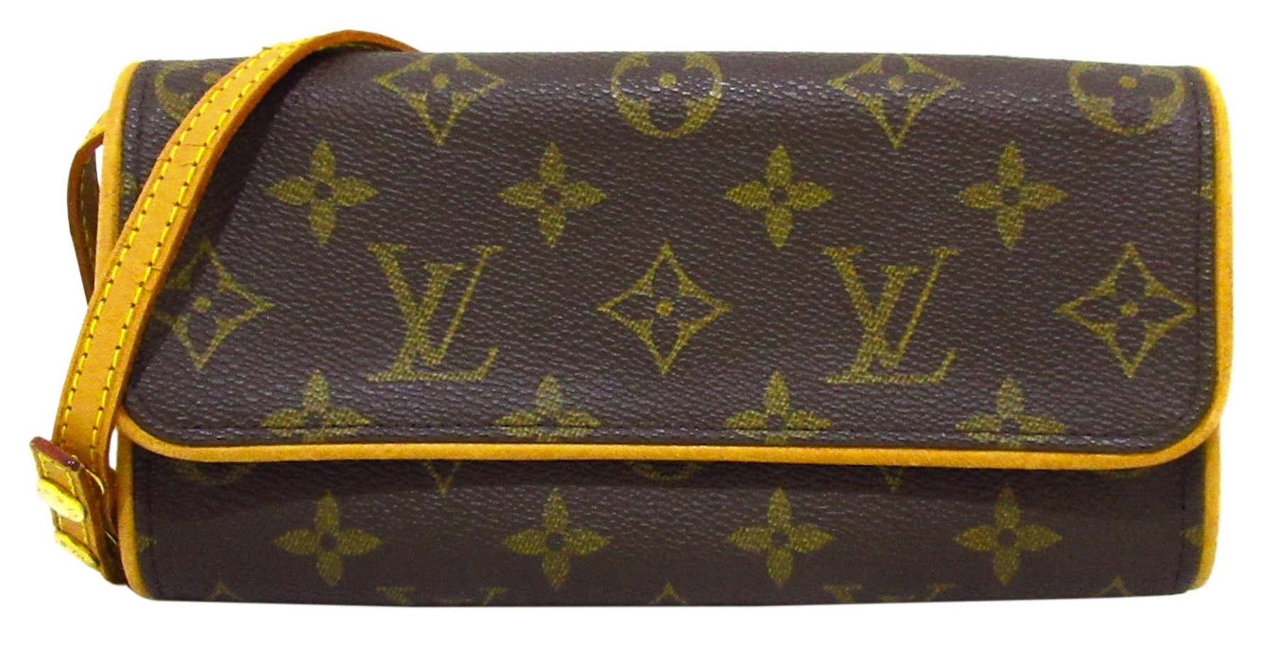 Louis Vuitton Vintage - Monogram Pochette Twin Brown - Monogram Canvas and  Vachetta Leather Crossbody Bag - Luxury High Quality - Avvenice