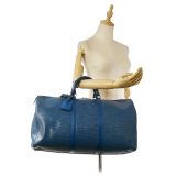 Louis Vuitton Vintage - Epi Keepall 50 - Blu - Borsa in Pelle Epi - Alta Qualità Luxury