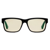 Gucci - Rectangular Frame Sunglasses - Black Yellow - Gucci Eyewear