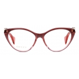 Gucci - Cat-Eye Frame Optical Glasses - Burgundy - Gucci Eyewear