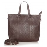 Louis Vuitton Vintage - Damier Infini Tadao - Dark Brown - Calf Leather Satchel - Luxury High Quality