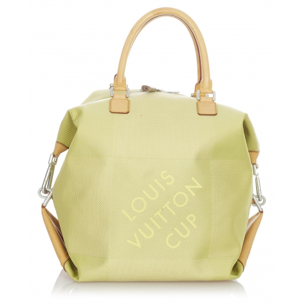 Louis Vuitton Vintage - Damier Geant Americas Cup Cube - Verde Marrone Chiaro - Borsa in Nylon e Pelle - Alta Qualità Luxury