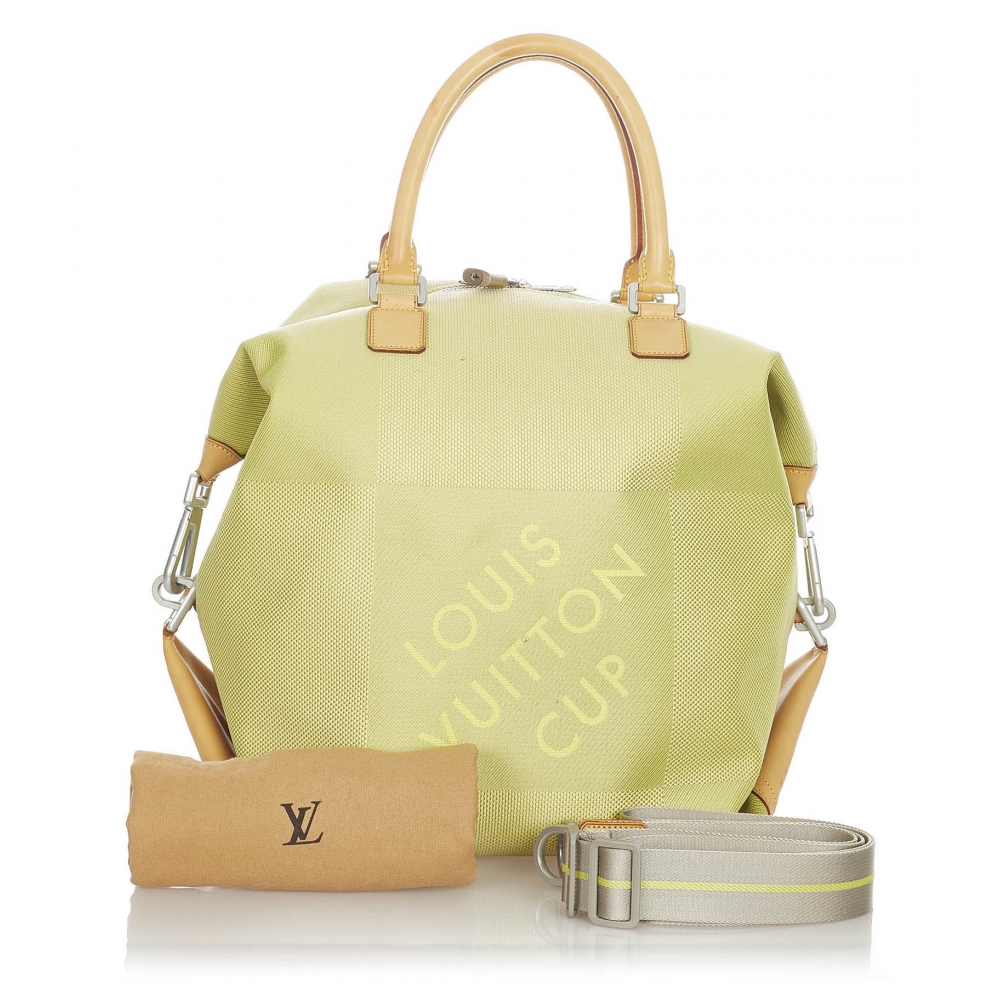 Louis Vuitton Vintage - Damier Geant Americas Cup Cube - Light Green Brown  - Nylon and Leather Satchel - Luxury High Quality - Avvenice