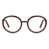 Gucci - Round Frame Optical Glasses - Brown - Gucci Eyewear