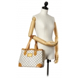 Louis Vuitton Vintage - Damier Hampstead PM White Blue Damier Canvas and Vachetta Leather Shoulder Bag - Luxury High Quality