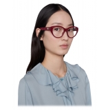 Gucci - Oval Frame Optical Glasses - Burgundy - Gucci Eyewear