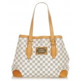 Louis Vuitton Vintage - Damier Azur Hampstead MM - White Blue - Damier Canvas and Calf Leather Tote Bag - Luxury High Quality