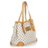 Louis Vuitton Vintage - Damier Azur Hampstead MM - White Blue - Damier Canvas and Calf Leather Tote Bag - Luxury High Quality