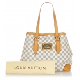 Louis Vuitton Vintage - Damier Azur Hampstead MM - White Blue - Damier Canvas and Calf Leather Tote Bag - Luxury High Quality