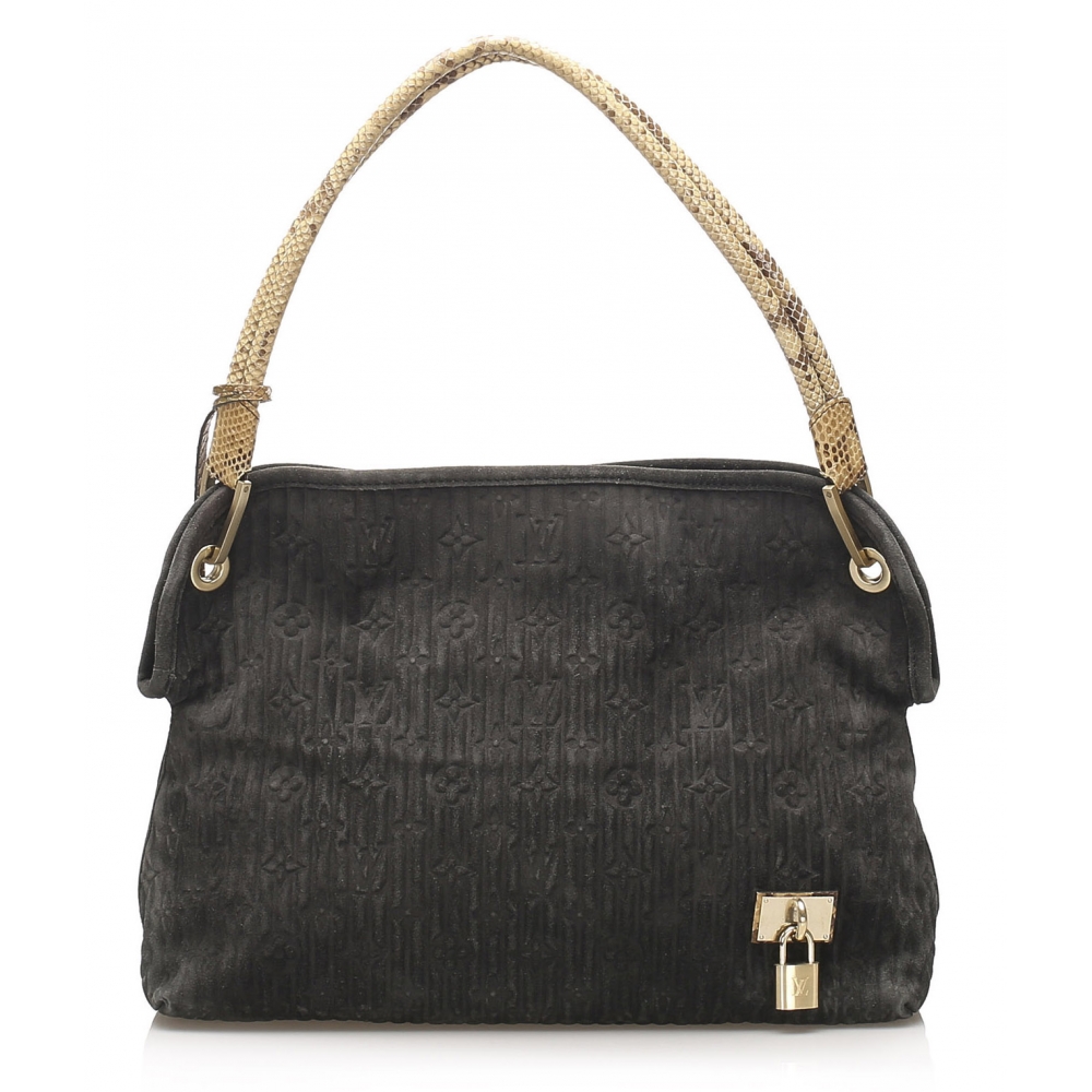 Louis Vuitton Vintage - Monogram Suede Whisper PM - Black Brown - Suede  Leather Tote Bag - Luxury High Quality - Avvenice