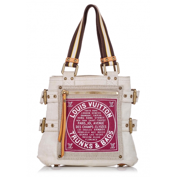 Louis Vuitton Vintage - Globe Shopper Cabas PM - Bianco Rosa - Borsa in Tela - Alta Qualità Luxury