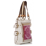 Louis Vuitton Vintage - Globe Shopper Cabas PM - White Pink - Canvas Tote Bag - Luxury High Quality