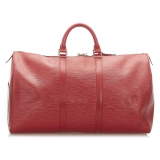 Louis Vuitton Vintage - Epi Keepall 50 - Rosso - Borsa in Pelle Epi - Alta Qualità Luxury
