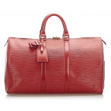 Louis Vuitton Vintage - Epi Keepall 45 - Marrone - Borsa in Pelle Epi - Alta Qualità Luxury