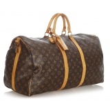 Louis Vuitton Vintage - Monogram Keepall Bandouliere 55 - Brown - Monogram Canvas and Leather Travel Bag - Luxury High Quality