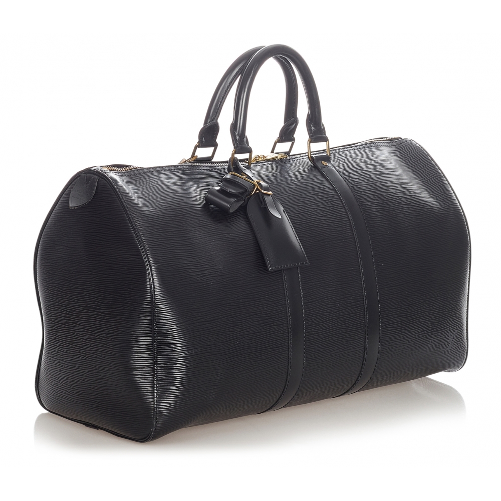 Louis Vuitton Keepall travel bag 45 in black epi leather -101110