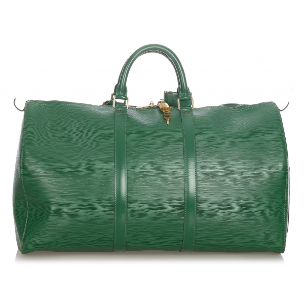 Louis Vuitton Vintage - Epi Keepall 50 - Verde - Borsa in Pelle Epi - Alta Qualità Luxury