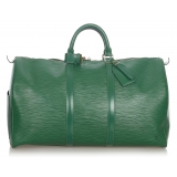 Louis Vuitton Vintage - Epi Keepall 50 - Verde - Borsa in Pelle Epi - Alta Qualità Luxury