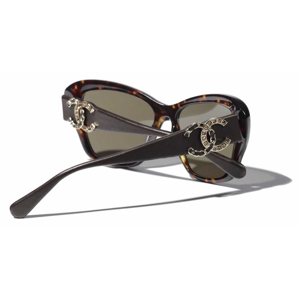 Chanel - Butterfly Sunglasses - Dark Tortoise Brown - Chanel Eyewear -  Avvenice