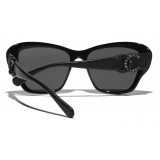 Chanel - Occhiali da Sole a Farfalla - Nero Grigio - Chanel Eyewear