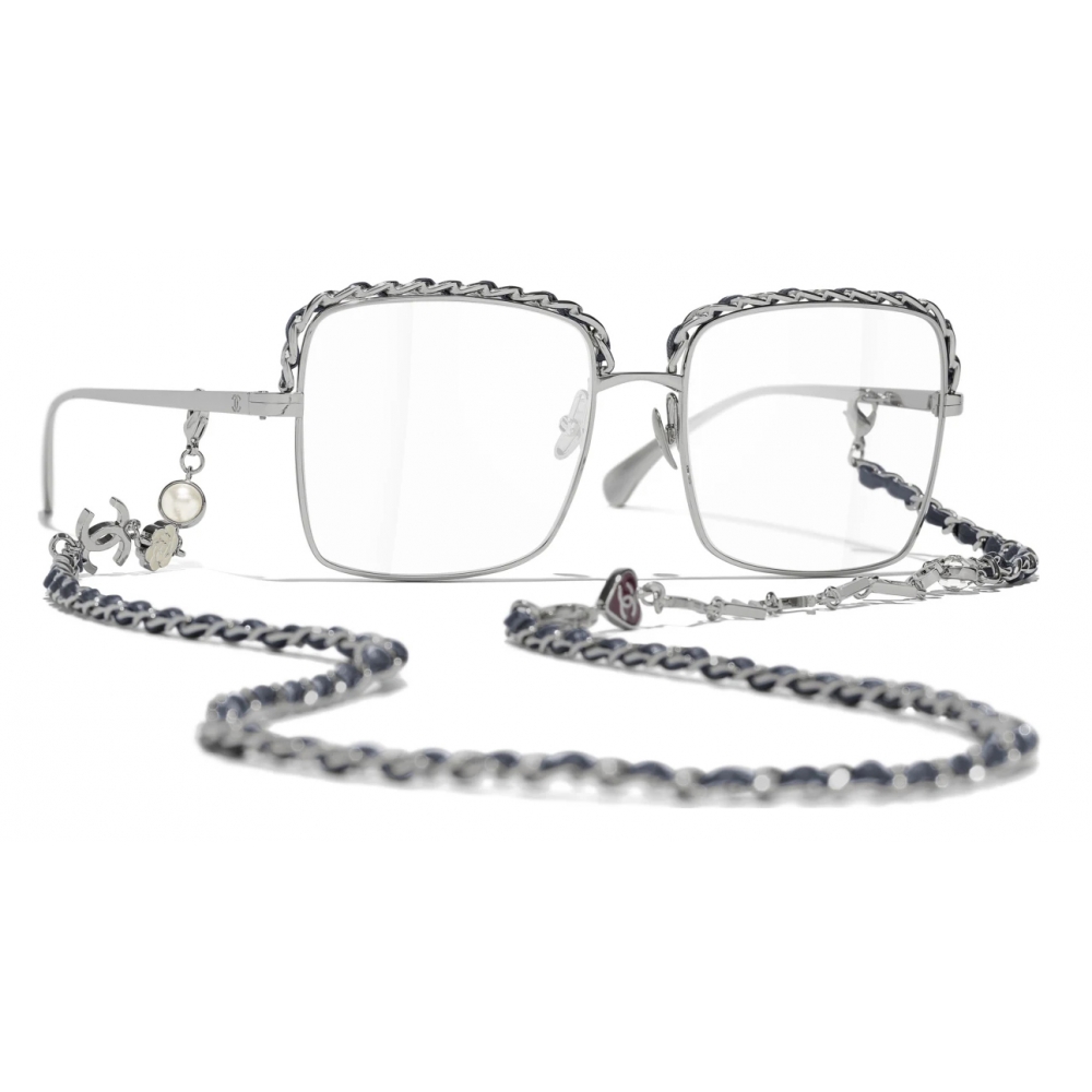 Chanel - Square Eyeglasses - Dark Silver Blue - Chanel Eyewear