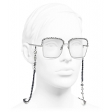 Chanel - Occhiali da Vista Quadrata - Argento Scuro Blu - Chanel Eyewear