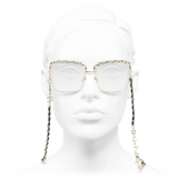 Chanel - Occhiali da Vista Quadrata - Oro Nero - Chanel Eyewear