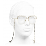 Chanel - Occhiali da Vista Quadrata - Oro Nero - Chanel Eyewear