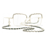 Chanel - Occhiali da Vista Quadrata - Oro Verde - Chanel Eyewear