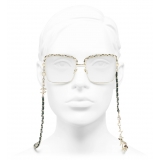 Chanel - Occhiali da Vista Quadrata - Oro Verde - Chanel Eyewear