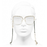Chanel - Square Eyeglasses - Gold Green - Chanel Eyewear