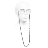 Chanel - Occhiali da Vista Quadrata - Argento Borgogna - Chanel Eyewear