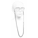 Chanel - Square Eyeglasses - Silver Burgundy - Chanel Eyewear
