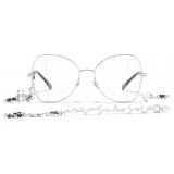 Chanel - Occhiali da Vista a Farfalla - Argento Borgogna - Chanel Eyewear