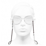 Chanel - Occhiali da Vista a Farfalla - Argento Borgogna - Chanel Eyewear