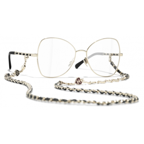 Chanel - Occhiali da Vista a Farfalla - Oro Nero - Chanel Eyewear