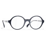 Chanel - Round Eyeglasses - Blue Silver - Chanel Eyewear