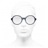 Chanel - Occhiali da Vista Rotondi - Blu Argento - Chanel Eyewear