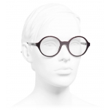 Chanel - Round Eyeglasses - Red Dark Silver - Chanel Eyewear