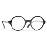 Chanel - Round Eyeglasses - Black Silver - Chanel Eyewear