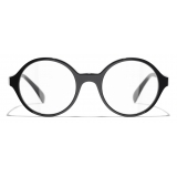 Chanel - Round Eyeglasses - Black Silver - Chanel Eyewear