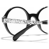 Chanel - Occhiali da Vista Rotondi - Nero Argento - Chanel Eyewear