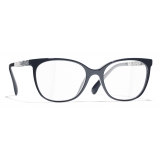 Chanel - Square Eyeglasses - Blue Silver - Chanel Eyewear