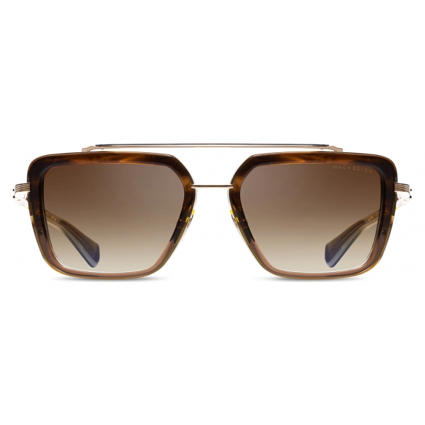 DITA - Mach-Seven - White Gold Dark Brown - DTS135 - Sunglasses - DITA Eyewear