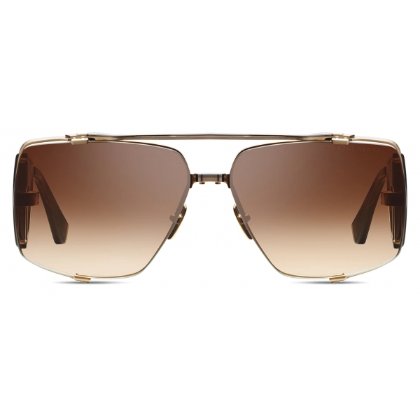 DITA - Souliner-Two - White Gold Black Palladium Dark Brown - DTS136 - Sunglasses - DITA Eyewear